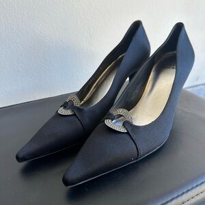 Stuart Weitzman Black w/ Silver Heels Sz 9